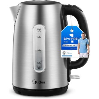   Midea MKE17M1ADS rozsdamentes vízforraló 1,7L, 2200W gyorsforraló, LED kijelzővel