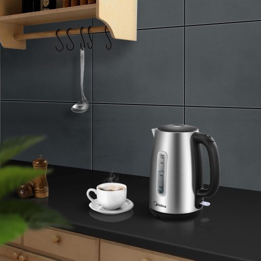 Midea MKE17M1ADS rozsdamentes vízforraló 1,7L, 2200W gyorsforraló, LED kijelzővel