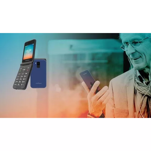 myPhone Flip LTE Időseknek Nagyobb Gombokkal, Dual SIM, 4G Okostelefon