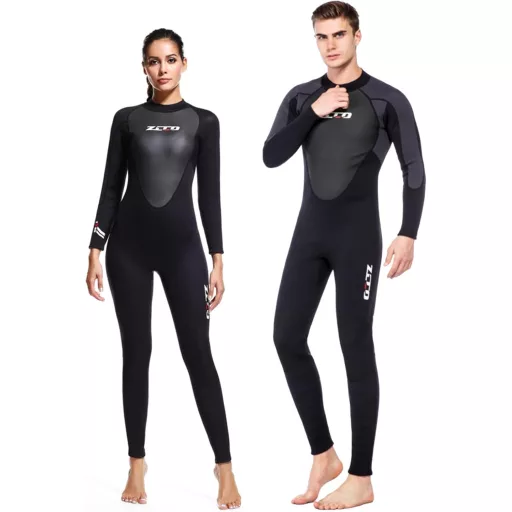 ZCCO 3mm Neoprén Wetsuit Hátzipper Férfi Női Búvárkodás Szörfözés Snorkling - XL, Women