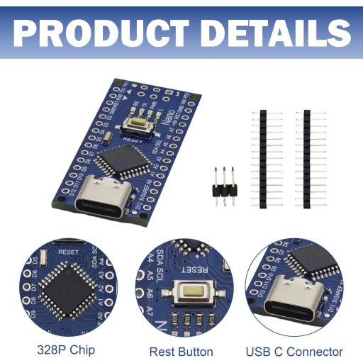 Tanmote Nano V3 5 darabos mikrovezérlő szett USB-C Arduino kompatibilis