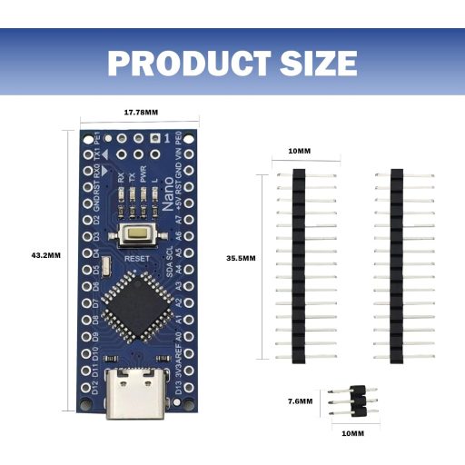 Tanmote Nano V3 5 darabos mikrovezérlő szett USB-C Arduino kompatibilis
