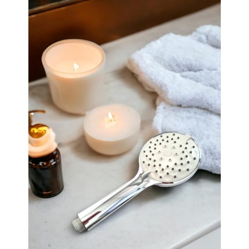 Super Mundo 110mm Nagynyomású Zuhanyfej 3 Üzemmóddal - Víztakarékos Kézi Zuhany Fürdőszoba Tisztításhoz - Egyszerű Felszerelés, Kerek Forma