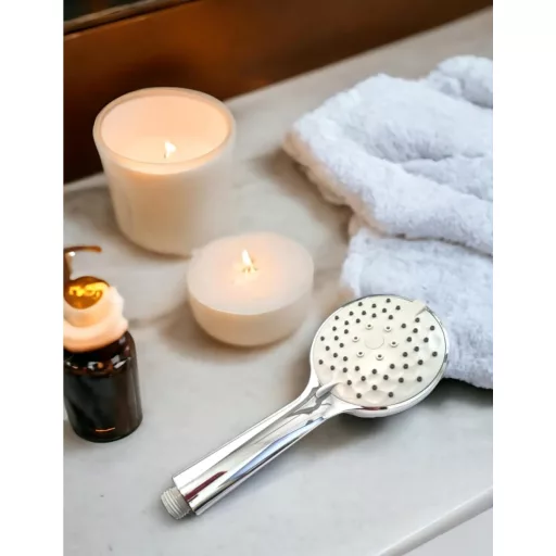 Super Mundo 110mm Nagynyomású Zuhanyfej 3 Üzemmóddal - Víztakarékos Kézi Zuhany Fürdőszoba Tisztításhoz - Egyszerű Felszerelés, Kerek Forma