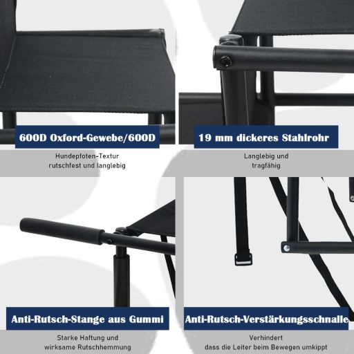 MYOYAY Összecsukható Kutya Lépcső Autóba - 4 Lépcsőfokos, Csúszásmentes, 80kg Teherbírású Fellépő Idős és Sérült Kutyáknak, SUV-hoz, Ágyhoz