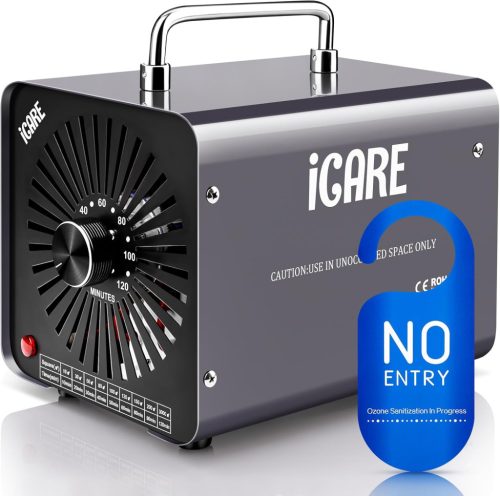 Generator de ozon ICARE 30.000 mg/h pentru suprafețe de 300 m², cu temporizator de 120 de minute - Dispozitiv de dezodorizare pentru mașină, fum de țigară, animale de companie și bucătărie