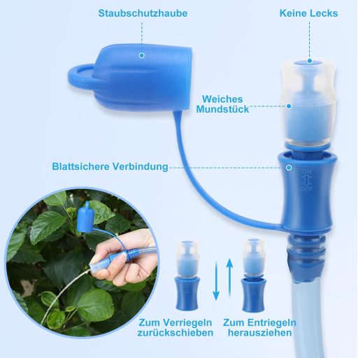 WADEO 2 literes hidratációs hólyag szivárgásmentes vízzel, katonai vízhátizsák túrázáshoz futáshoz kerékpározáshoz