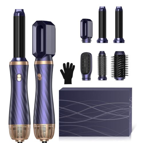 Set de coafat 6 în 1 Atopskins - Perie de uscător de păr și coafare 1000W, cu Tehnologie Ionică, Albastru