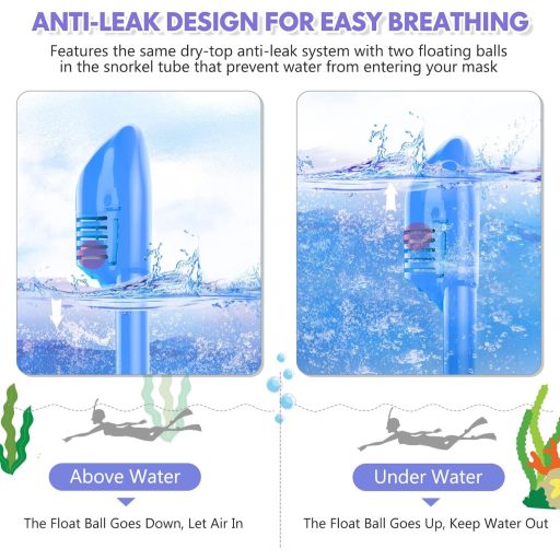 LITTLEJSY Maska za ronjenje s punim licem za djecu, 180° panoramski pogled, s nosačem za kameru, protiv zamagljivanja, nepropusni set za snorkeling za dječake