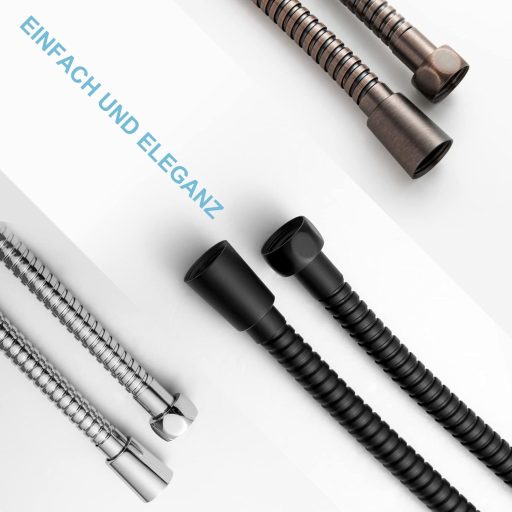 OFFO 1,6 m rozsdamentes acél zuhanycső csavarvédelem és nyomásvédelemmel