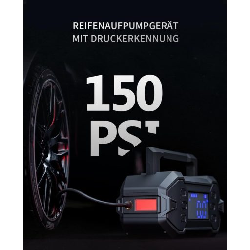 GREEN KEEPER 3000A Hordozható Indítóakkumulátor 12V Benzin Dízel Autóhoz Kompresszorral