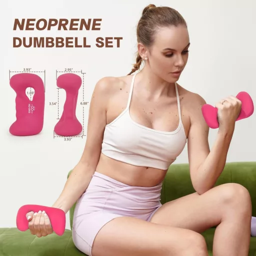 HXD-ERGO Neoprén Súlyzó Szett Nőknek, Ergonomikus Edzéshez 1,4-3,6 kg