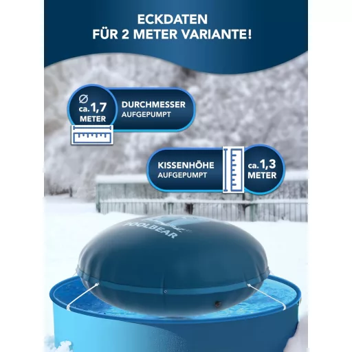 PoolBear 2m XXL Zimný vankúš do bazéna s dvojitým švom a ochranou proti zamrznutiu