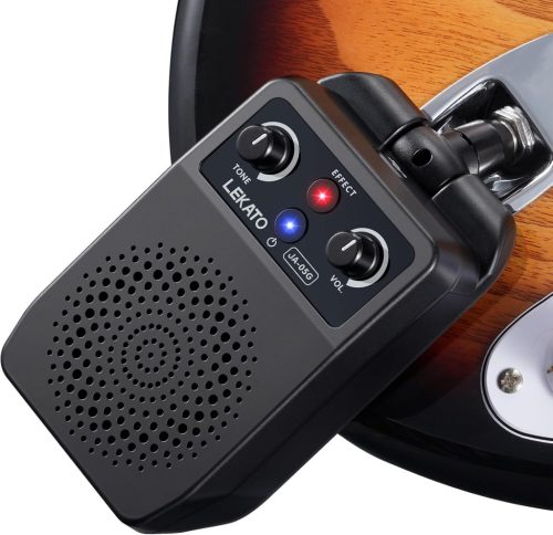 Amplificator mini de chitară LEKATO 5W - Portabil, cu Bluetooth, de buzunar, cu efecte integrate, pentru chitare electrice, autonomie 6 ore