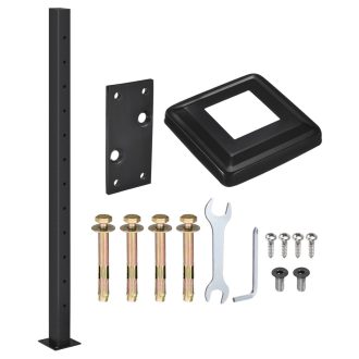   sourcing map 304 Rozsdamentes Acél Korlátoszlop Fedélzeti Lépcsőkorláthoz, Kábeles Csatlakozással, 42x2x2 hüvelyk, 12 Előfúrt Lyukkal, Matt