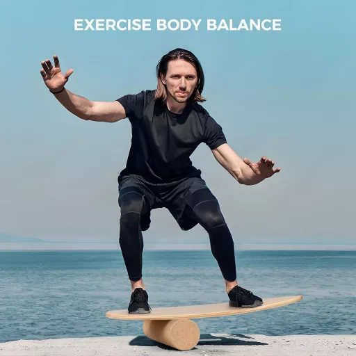 Cowiewie Balance Board 15mm + Rolă Plută 10mm, Sarcină Maximă 150kg, Pentru Surf și Skateboard