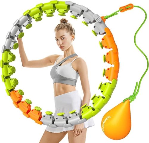 Cerc Fitness Reglabil Bubbacare Smart Hoop cu 27 de Elemente Detașabile - Antrenament Acasă, Arderea Grăsimilor, Funcție de Masaj, Până la 130 cm