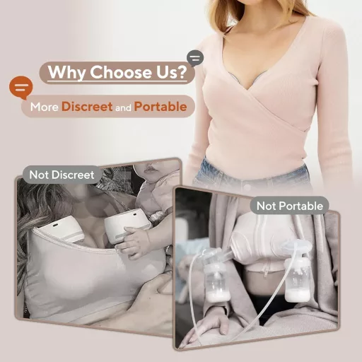 ANWIKE Elektromos Mellszívó Dupla Fejjel, 338 mmHg Erős Szívóerő, Kéz Nélküli, 9 Szint, 4 Mód LED Kijelzővel