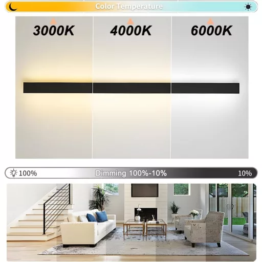 ZTWLEED Fali LED Lámpa 32W - Távirányítós, Fényerőszabályozható (10-100%), 80 cm, Fekete, Modern Dizájn Hálószobába, Nappaliba

AI: I've cre