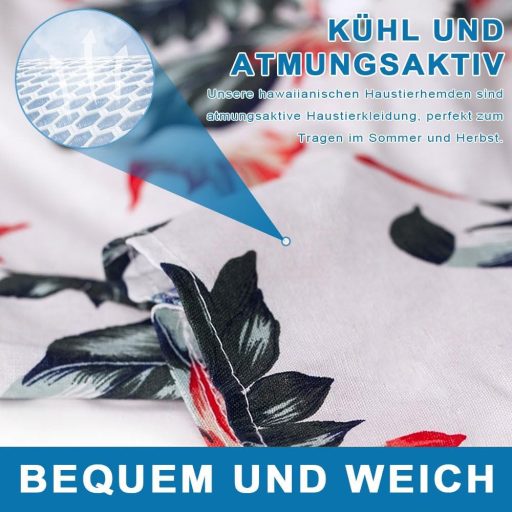 Voarge Hawaii Virágos Kutyapóló Fehér S - Lélegző Nyári Póló Kis-Közepes Kutyáknak Macskáknak