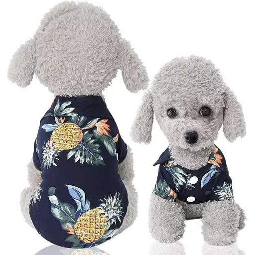 Voarge Hawaii Virágos Kutyapóló Fehér S - Lélegző Nyári Póló Kis-Közepes Kutyáknak Macskáknak