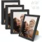 DMSELL Set okvira za slike 15 x 20 cm - 4 komada Crni Držač za slike Stolni i zidni ukras, za fotografije, Dekorativni dodatak za dom