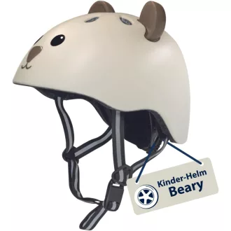  Cască pentru copii HUDORA cu motiv animal, mărime XXS/XS, pentru bicicletă, trotinetă, bicicletă de echilibru - 44-47 cm, moca