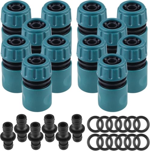 HOSPAOP Set conectori furtun de grădină, 18 bucăți, set adaptor cu conector rapid de 1/2 inch, accesorii etanșe din plastic ABS pentru grădină.