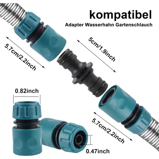 HOSPAOP Set conectori furtun de grădină, 18 bucăți, set adaptor cu conector rapid de 1/2 inch, accesorii etanșe din plastic ABS pentru grădină.