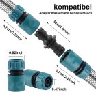HOSPAOP Kerti Locsolótömlő Csatlakozó Készlet, 18 db-os 1/2 Colos Gyorscsatlakozó Adapter Szett, Szivárgásmentes ABS Műanyag Kiegészítők Ker
