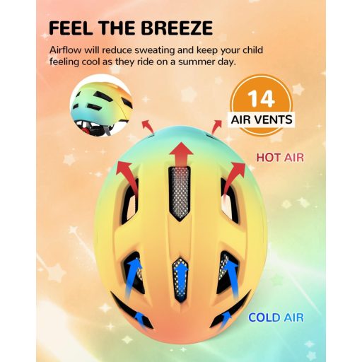 FUNWICT Gyerek Kerékpár Sisak 52-56 cm, Állítható Sportsisakok Fiúknak és Lányoknak