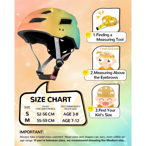 FUNWICT Gyerek Kerékpár Sisak 52-56 cm, Állítható Sportsisakok Fiúknak és Lányoknak
