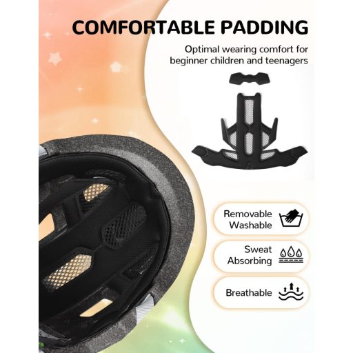 FUNWICT Gyerek Kerékpár Sisak 52-56 cm, Állítható Sportsisakok Fiúknak és Lányoknak