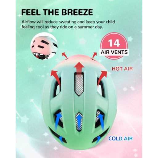 FUNWICT Gyerek Kerékpár Sisak 52-56 cm, Állítható Sportsisakok Fiúknak és Lányoknak
