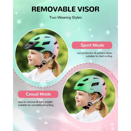 FUNWICT Gyerek Kerékpár Sisak 52-56 cm, Állítható Sportsisakok Fiúknak és Lányoknak
