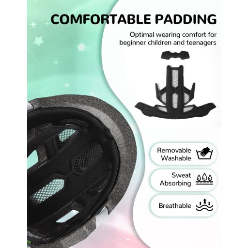 FUNWICT Gyerek Kerékpár Sisak 52-56 cm, Állítható Sportsisakok Fiúknak és Lányoknak