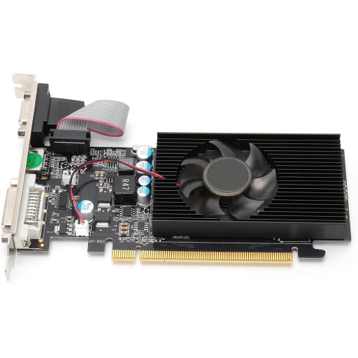 VBESTLIFE GT210 1GB DDR2 Videokártya - Alacsony zajszintű PCI Express 2.0 Grafikus Kártya DVI/HDMI/VGA Csatlakozókkal, 1080p Full HD Felbont