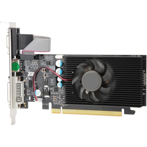 VBESTLIFE GT210 1GB DDR2 Videokártya - Alacsony zajszintű PCI Express 2.0 Grafikus Kártya DVI/HDMI/VGA Csatlakozókkal, 1080p Full HD Felbont