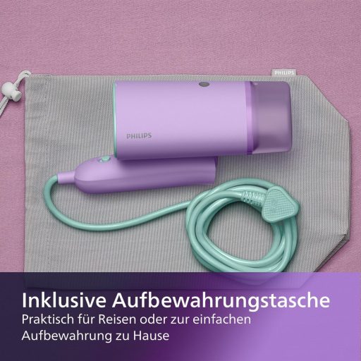 Philips 3000 hordozható gőzölő 1000W kompakt összecsukható lila