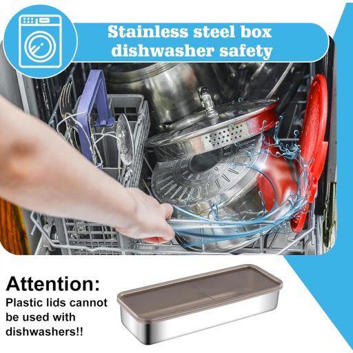 WIYETY Nerezová nádoba na potraviny 1000 ml - Vzduchotesná, vhodná do chladničky, stohovateľná dóza na mäso, údeniny, do domácnosti