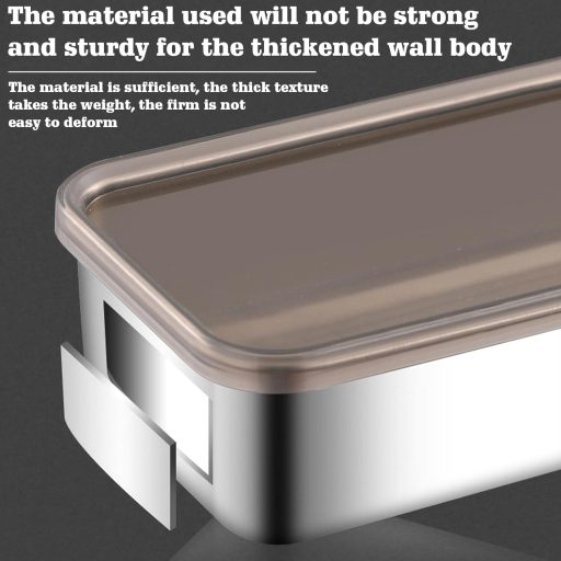 WIYETY Rozsdamentes Acél Ételtároló Doboz 1000ml - Légmentes, Hűtőbe Rakható, Egymásra Helyezhető Tárolóedény Húshoz, Felvágotthoz, Otthoni