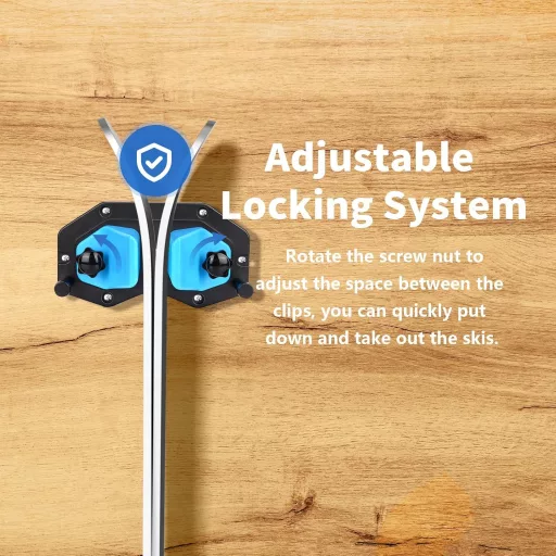 Suport de perete pentru schiuri și snowboard BOOSTEADY, raft de depozitare montat pe perete