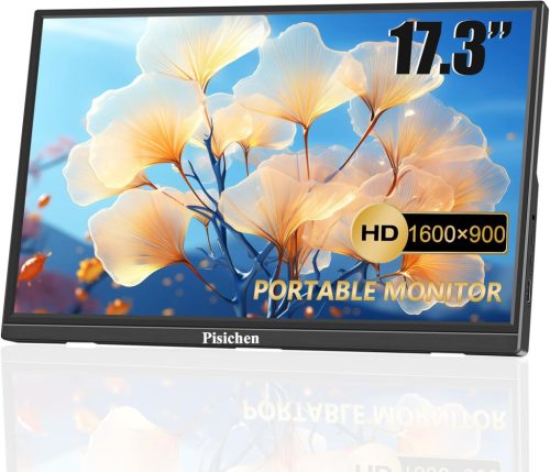 Monitor portabil Pisichen de 17,3", rezoluție HD 1600x900 - Conectivitate USB-C HDMI, compatibil PC, laptop, Switch, Xbox, display extern încorporat