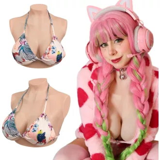   Proteză mamară din silicon KUMIHO, mărimea D, culoare crem, pentru crossdressing
