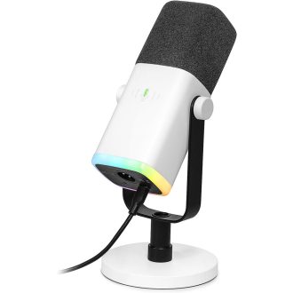   FIFINE MI13 USB XLR Dinamikus Mikrofon Streaming és Podcast Készítéshez - RGB Világítással, Némító Gombbal, PC/PS4/PS5/Mac Kompatibilis