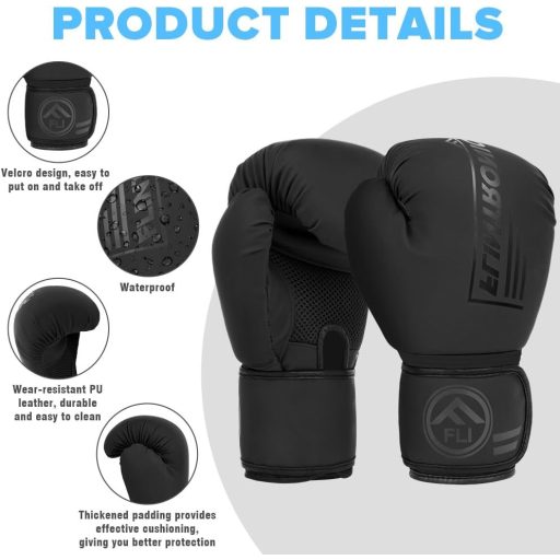 Flintronic Boxkesztyű Muay Thai MMA Kickboxing Férfi Női Edzés Sparring