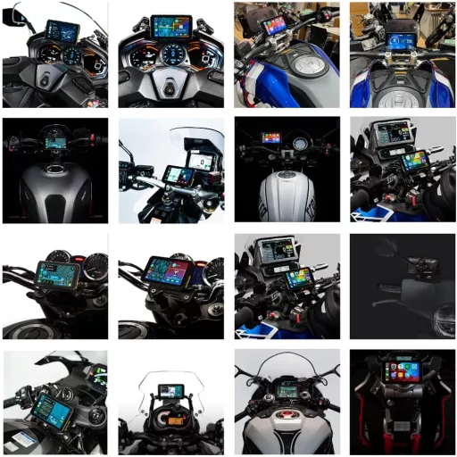 CHIGEE AIO-5 Lite motocyklová navigácia s CarPlay a Android Auto, BSD, 5" LCD, vodotesná súprava IP67