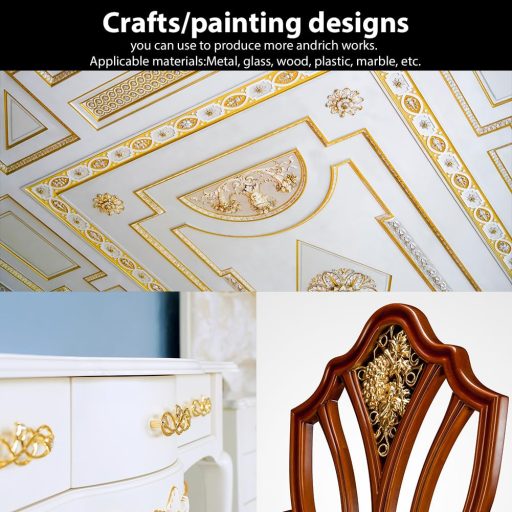 Aolso Aranylevél Ragasztó Szett 200ml Ecsettel és 100db Levéllel Kézműves Festéshez