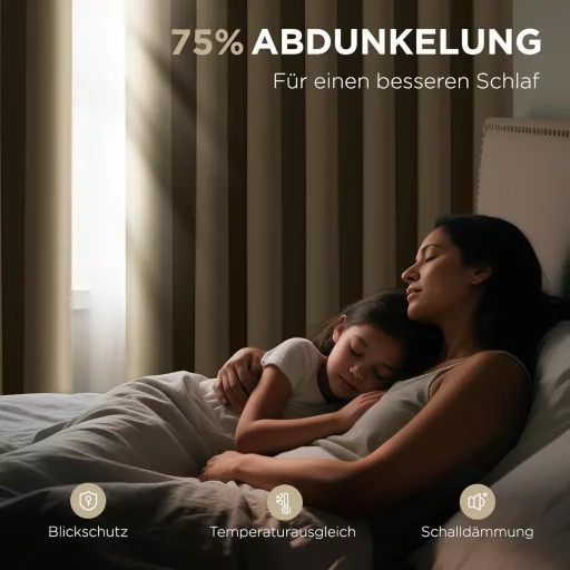 Joydeco bež zavjesa za zamračivanje vrata, 132x210 cm, toplinska i zvučna izolacija