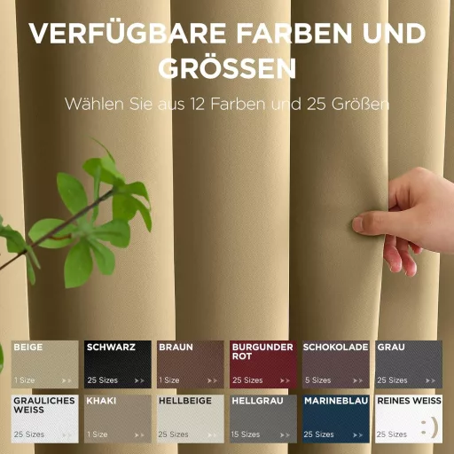 Joydeco bež zavjesa za zamračivanje vrata, 132x210 cm, toplinska i zvučna izolacija